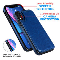Luksusowy skórzany pokrowiec Premium Slim Fit dla iPhone 13 11 12 mini Pro XR XS Max X 6 7 8 Plus portfel na karty portfel odporny na wstrząsy etui z klapką 5